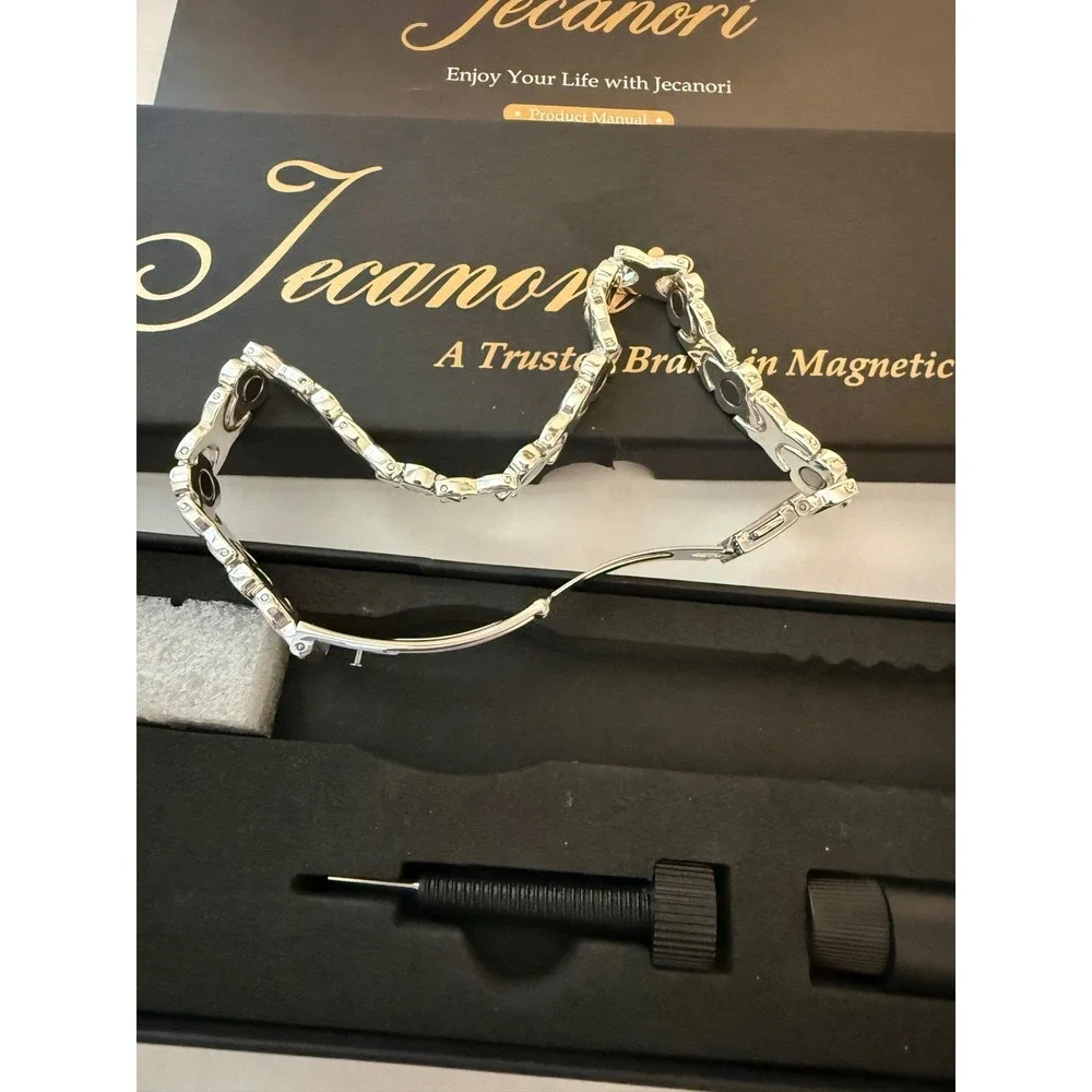 Jecanori Mens Magnetic Therapy‎ Bracelet  Titanium Steel Hypoallergenic Durable